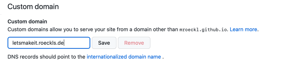 Github Custom Domain