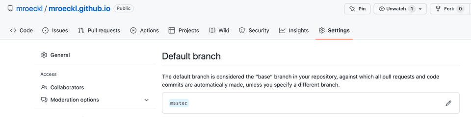 Set Github Default Branch Name